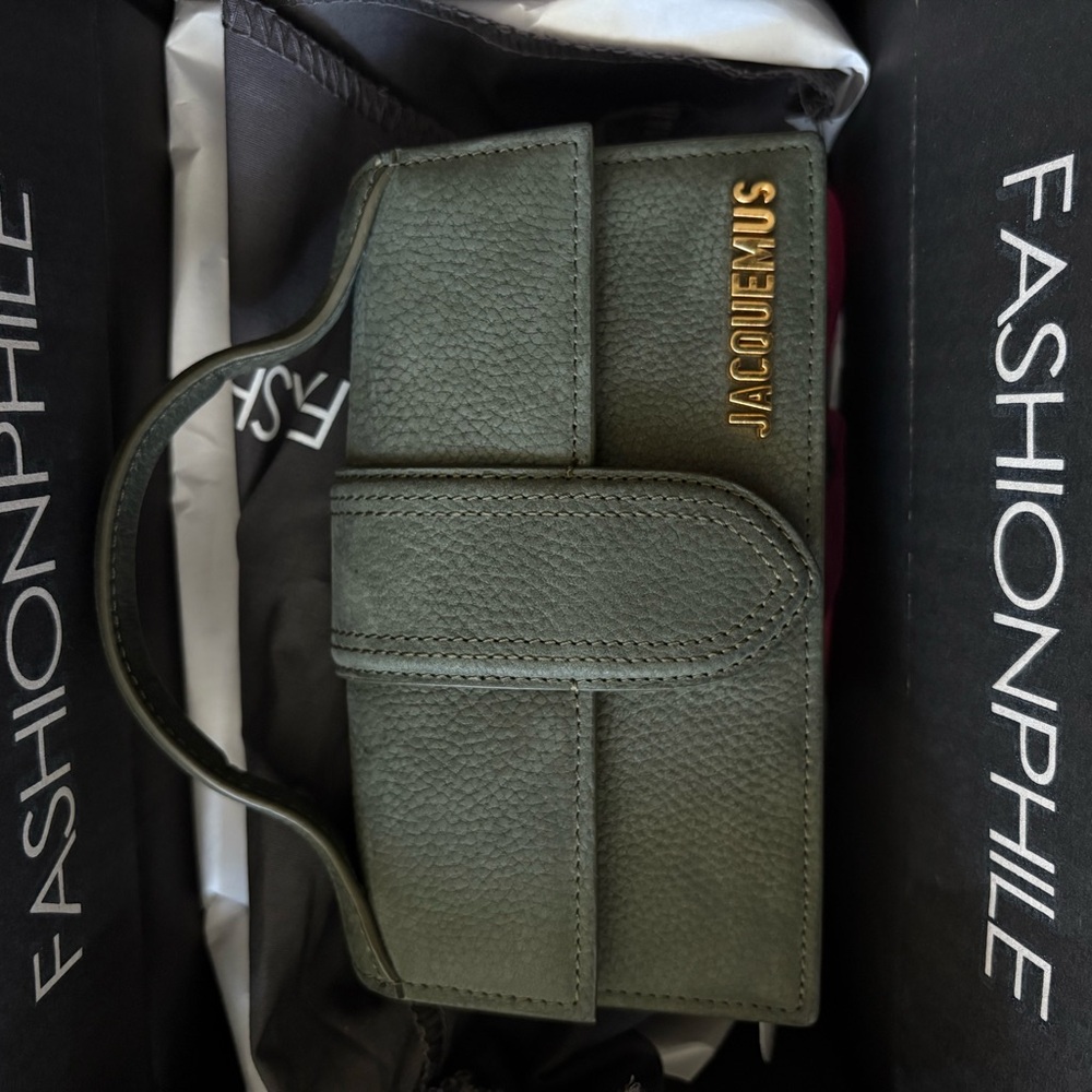 JACQUEMUS Nubuck Le Bambino Dark Green
